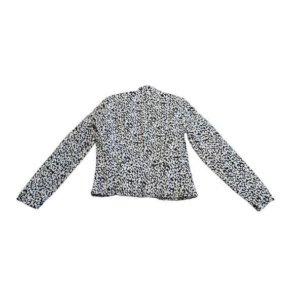 Alberto Makali Leopard Print Blazer Jacket White Black Animal Womens Small Y2K - Picture 3 of 5